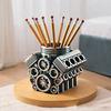 V8 Car Engine Pen Holder Resin Auto Engine Stationery Pencil Organizer Container Decoration Home Office Desktop Ornament