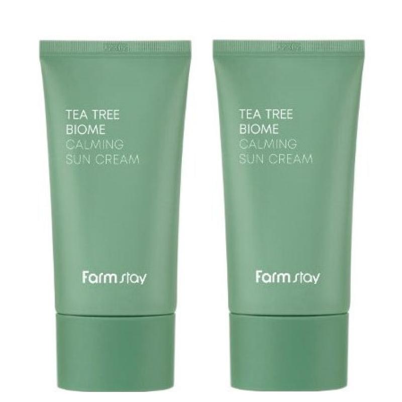 FARM STAY Tea Tree Biome Calming Sun Cream SPF50+ PA++++ 50g (3 Options) +RANDOM GIFT