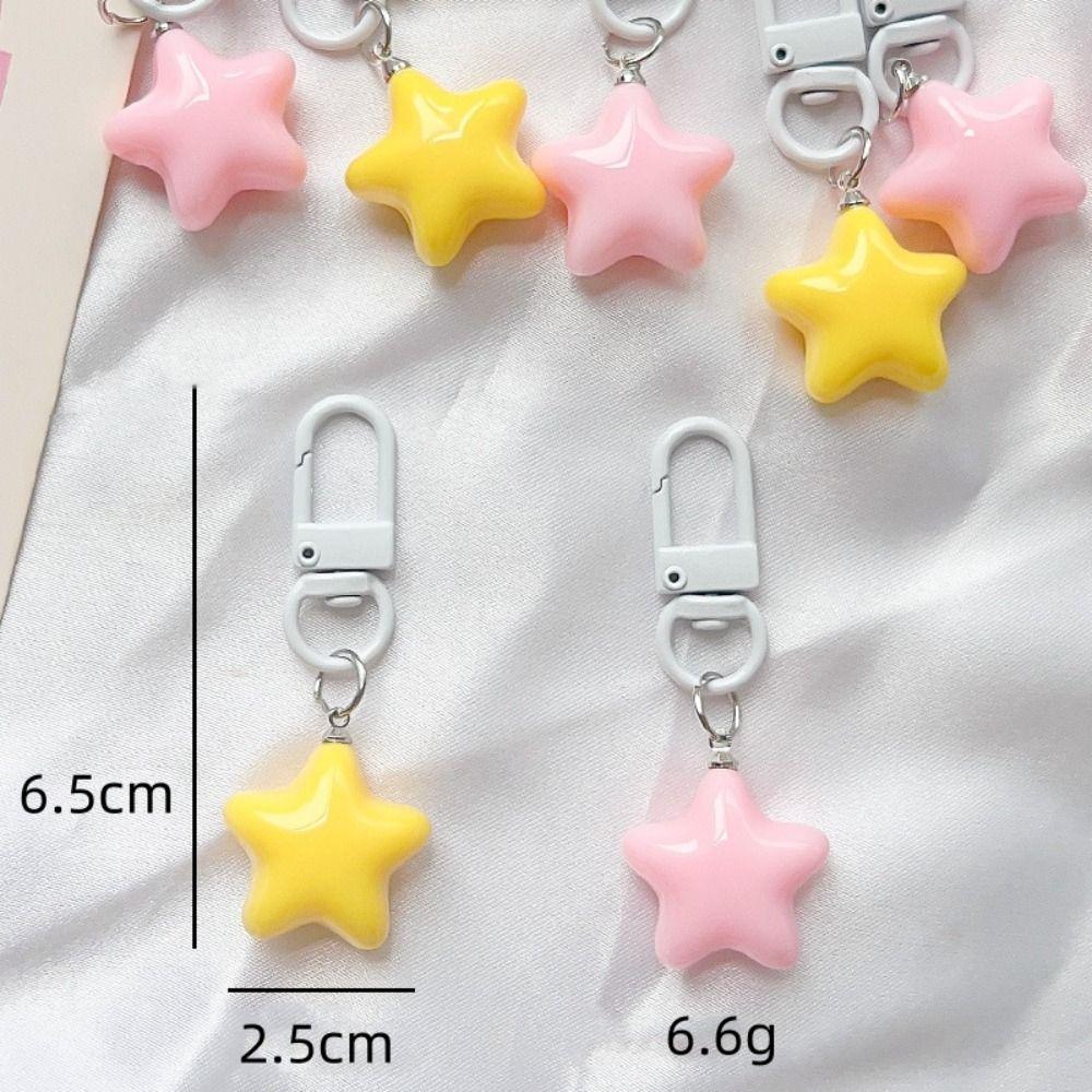 Stars Yellow Pink Stars Keychain Chubby Chubby Milk Yellow Star Keychain   Girls Gifts