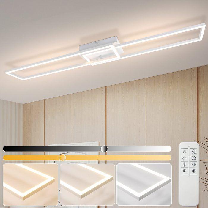 Plafonnier salon LED - NETTLIFE - Design moderne 36W - 102 cm - Temp. Réglable 3000–6500K - Télécommande