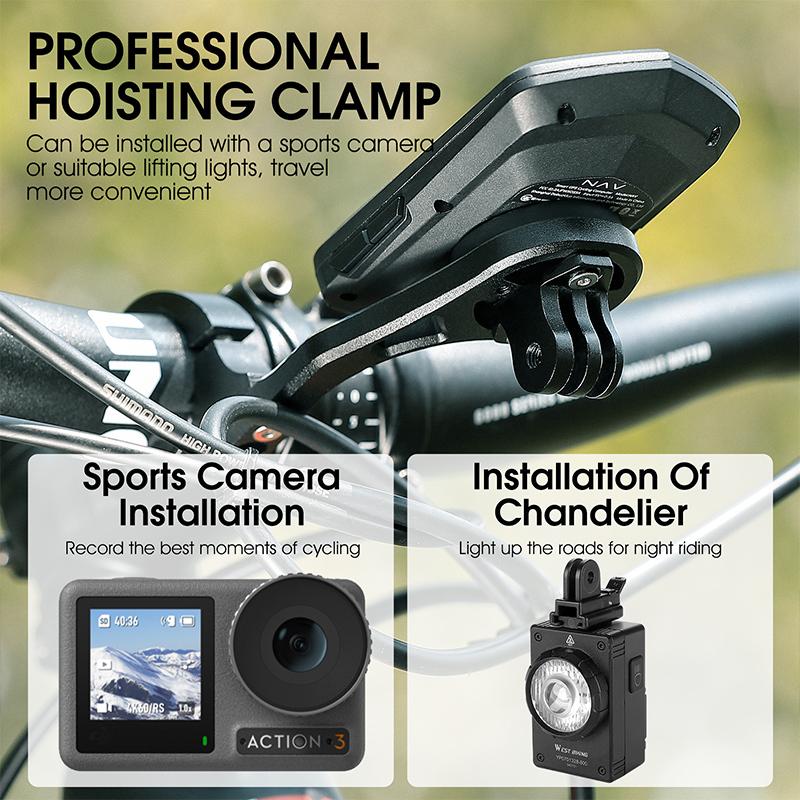 WEST BIKING Bicycle Computer Holder Multifunctional Extension Bracket Adjustable Camera Stand Gamin Bryton Bracket Gopro Mount