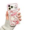 2026 Блестящий 6D тисненый чехол KT Cat для Apple 17 Pro Max/16 Pro Max/15: Полное покрытие, Креативный и Мягкий