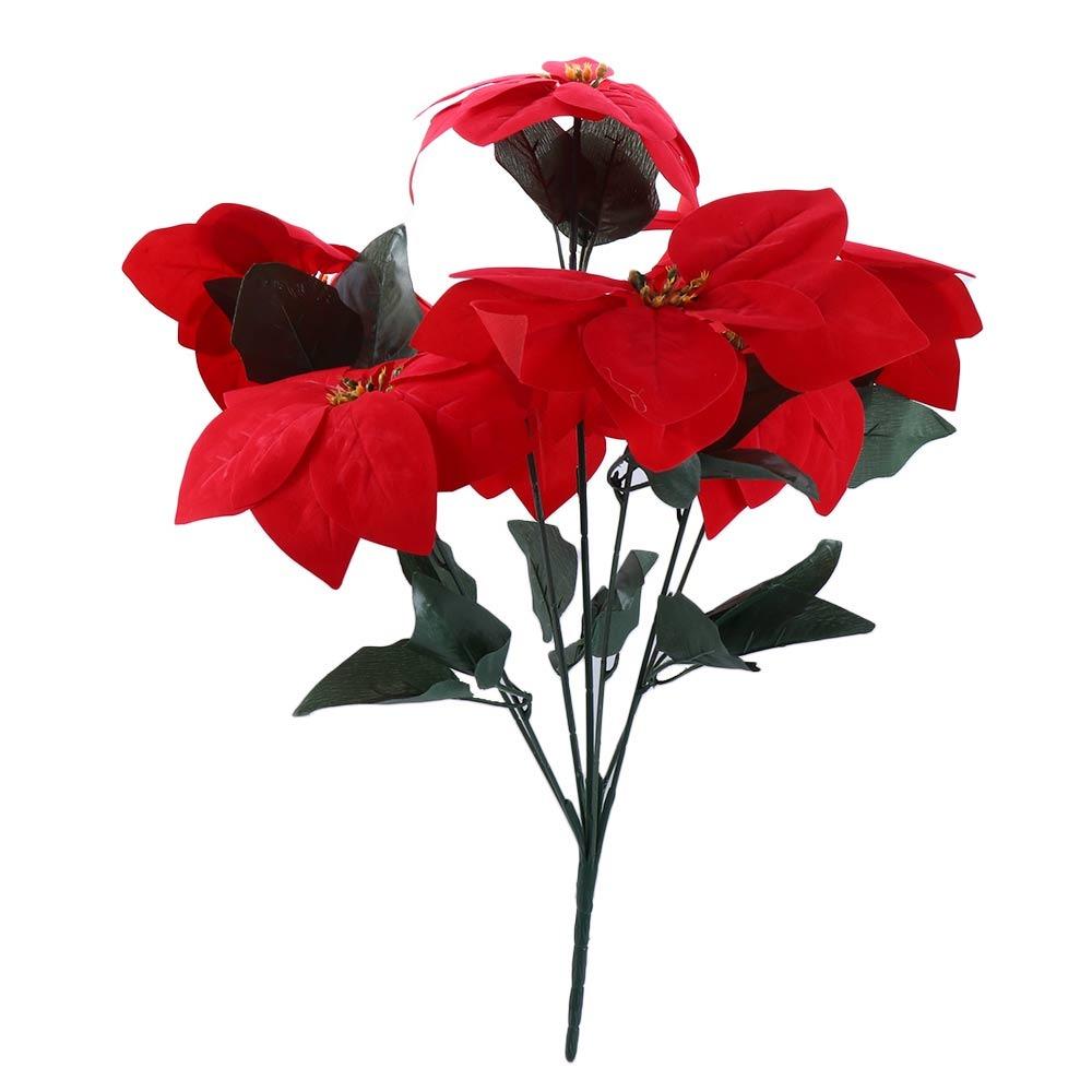 supplies Poinsettia Bushes Christmas Decoration Simulation bouquet Xmas Decor Christmas Bouquets