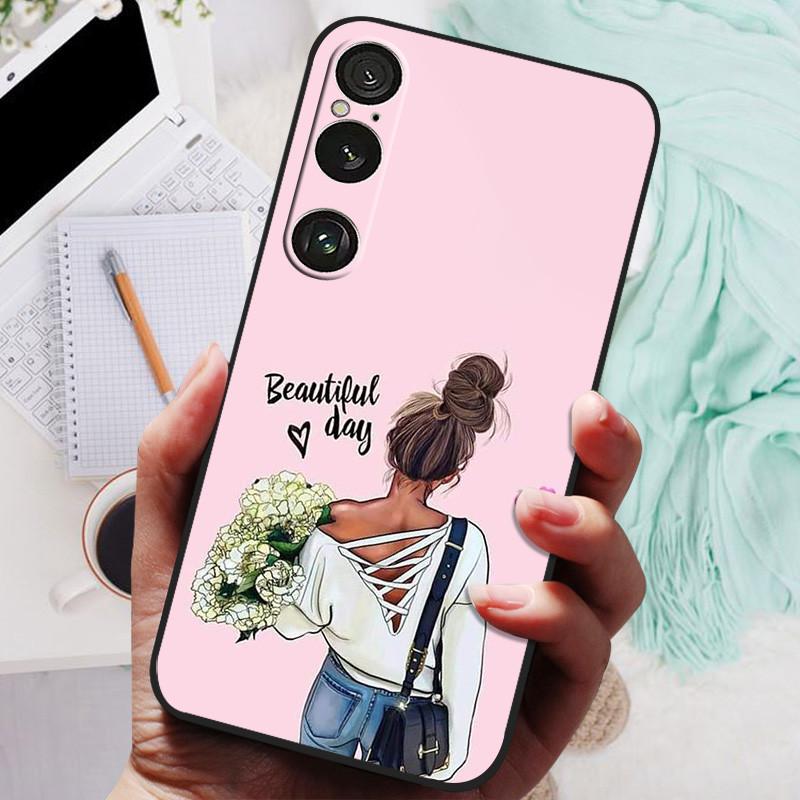Чехол для Sony Xperia 1 VI Животные Мягкий Силикон ТПУ Задняя Крышка Чехлы для Телефона Для Sony Xperia1 VI Защитный Бампер Ударопрочный Capa