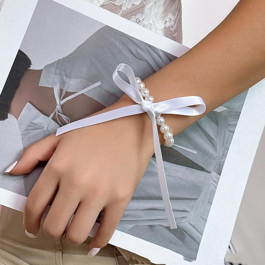 Трендовые ювелирные изделия для свадебной вечеринки, длинное колье-чокер с черной лентой для женщин, элегантное белое ожерелье с имитацией жемчуга, пляжное отпускное ожерелье