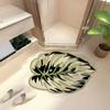 Коврик для ванной комнаты, впитывающие коврики для ног в форме U-образного листа, ковер, противоскользящая резина, коврики для пола в туалете, коврик для душа, коврик для входной двери