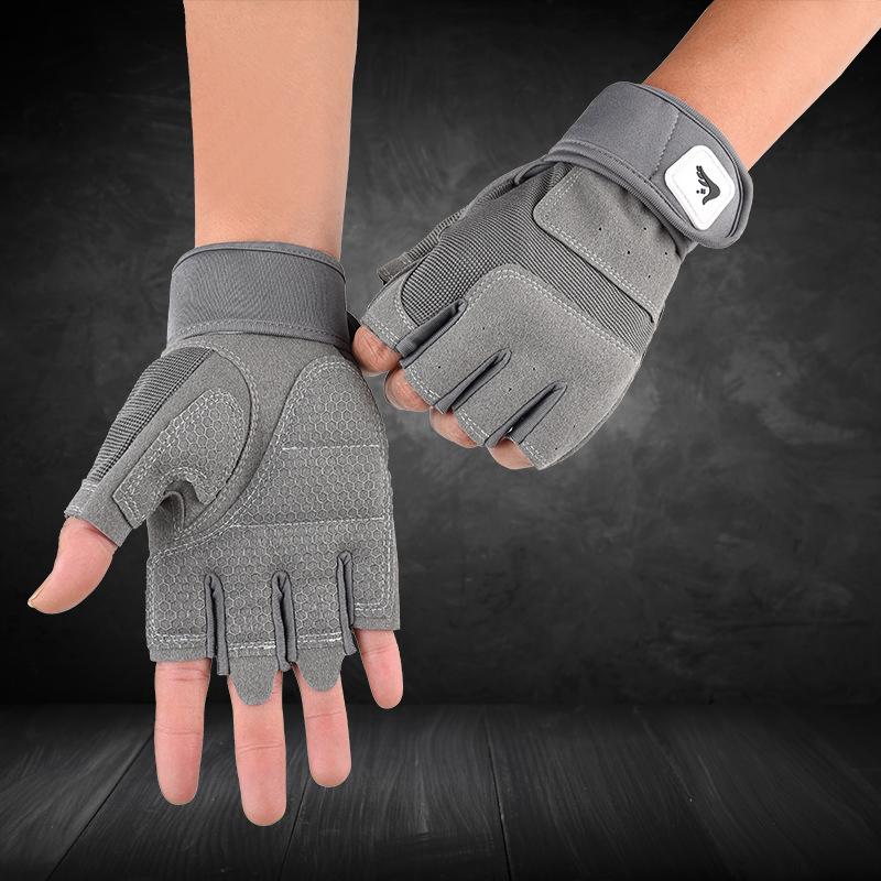 Fitness gloves Outdoor half-finger bench press Fitness shock absorption Non-slip dumbbells Sports breathable cycling Weight lifting gloves
