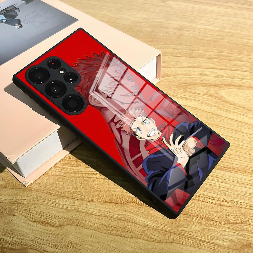 Чехол для телефона Аниме Jujutsu Kaisen Для S25 Ultra Samsung S24 Fe S22 S20 S23 21 Plus A54 A34 A53 A16 Стеклянная крышка