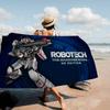 Мультяшное Микрофибровое Одеяло R-RobotechS Быстросохнущие Пляжные Полотенца Большого Размера с Принтом Супервпитывающее Полотенце-Одеяло для Бассейна