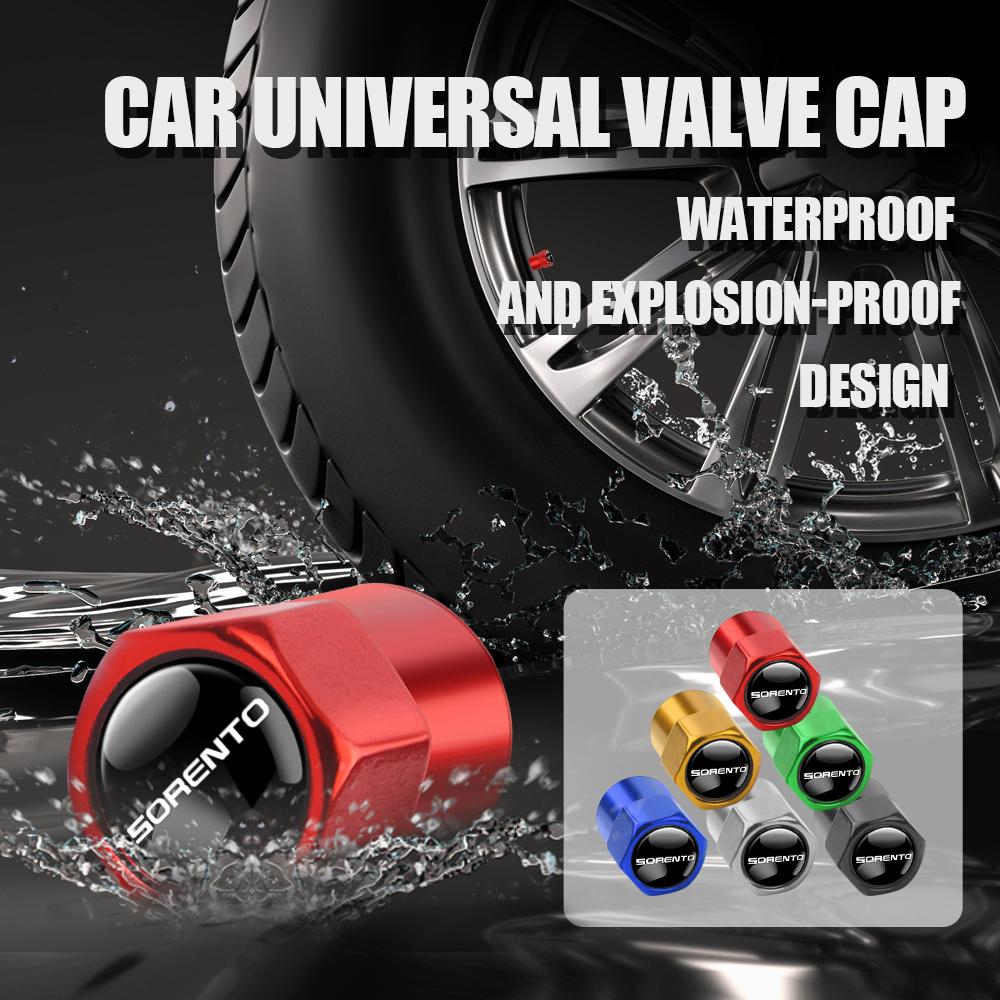 Car Tire Valve Caps Auto Accessories for Kia Sportage Rio Sorento Soul Picanto Optima Ceed Forte Cadenza Cerato K1 K2 K3 K4 K5 K