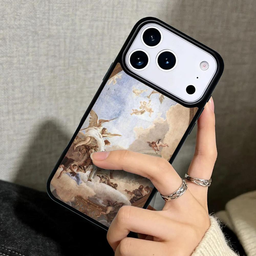 Чехол Case для iPhone 17 Air 16 Pro Max 15 Plus 11 13 Mini 14 12 Задняя крышка телефона Искусство эпохи Возрождения Картина cell