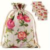 25pcs Rose Burlap Drawstring Craft Bags, Ornament Jewelry Storage Christmas Gift Bag, Scented Sachet, Burlap Tote Bag