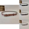 Fashionable Black And Beige Leather Belt With Oval Metal Buckle For Casual Elegance