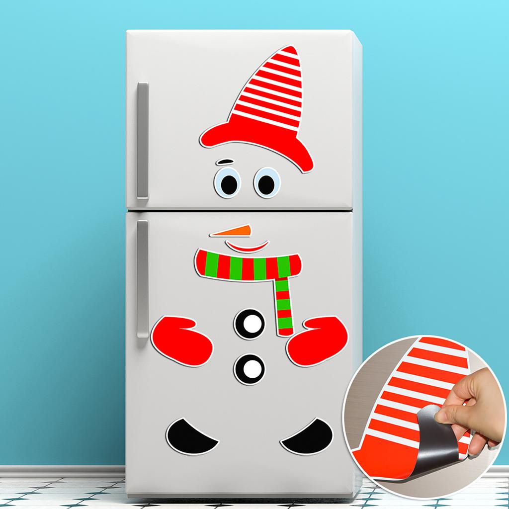 Christmas Snowman Magnetic Fridge Sticker Waterproof Wall Sticker