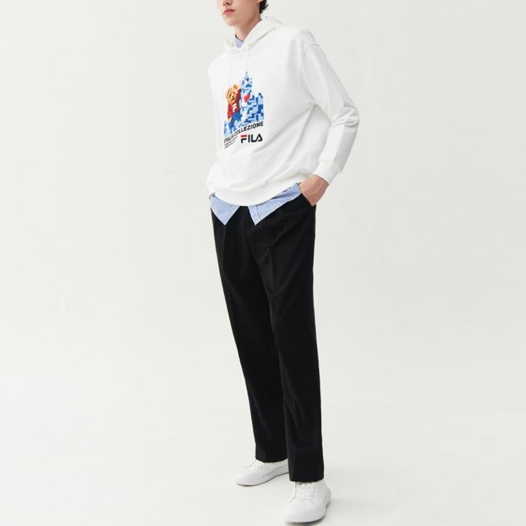 FILA Sweatshirts Men's White Hooded Non Detachable Moderate Regular F11M118259FWT