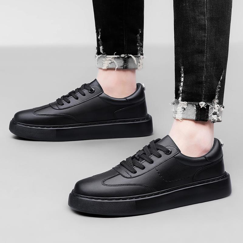 Fashion Male Skate Shoe Genuine Leather Mens Sneakers Male Comfortable Flats Handmade Men Casual Shoes Hot Sale Male Walking Footwear