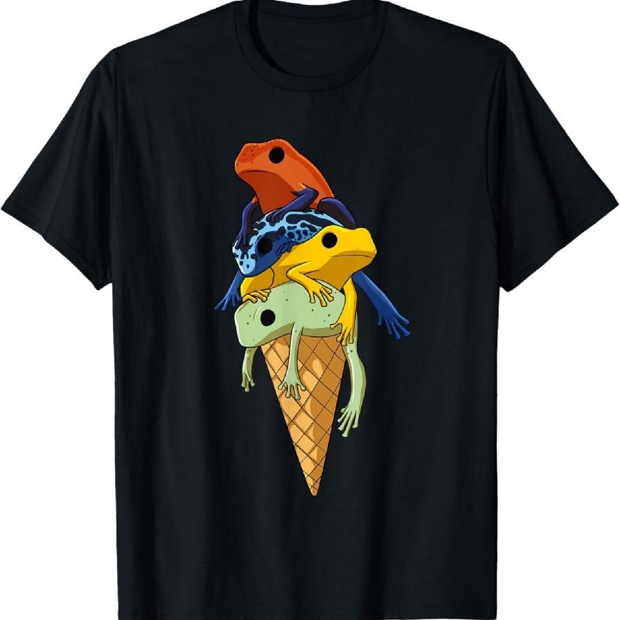 Funny tree climbing frogs, ice cream in a waffle T-Shirt