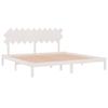 Solid Wood Bed White 200x200 cm