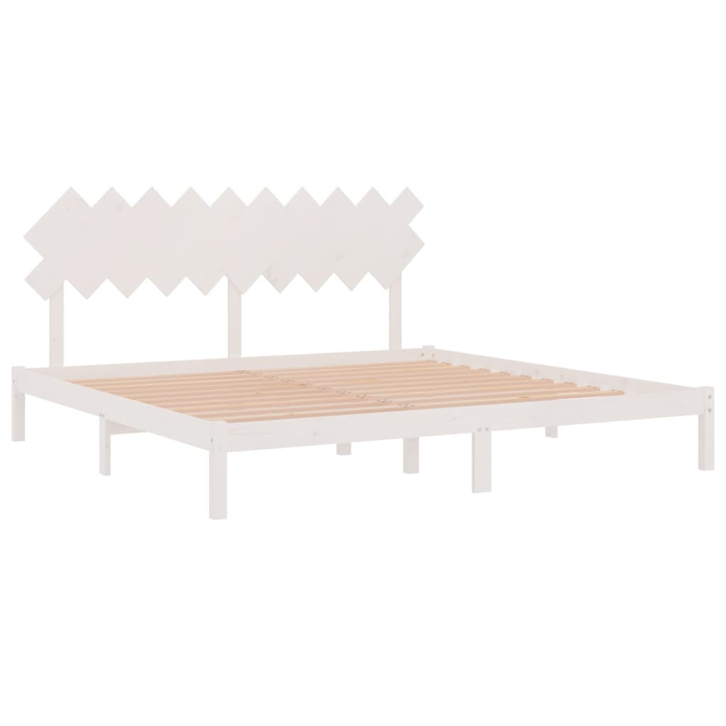 Solid Wood Bed White 200x200 cm