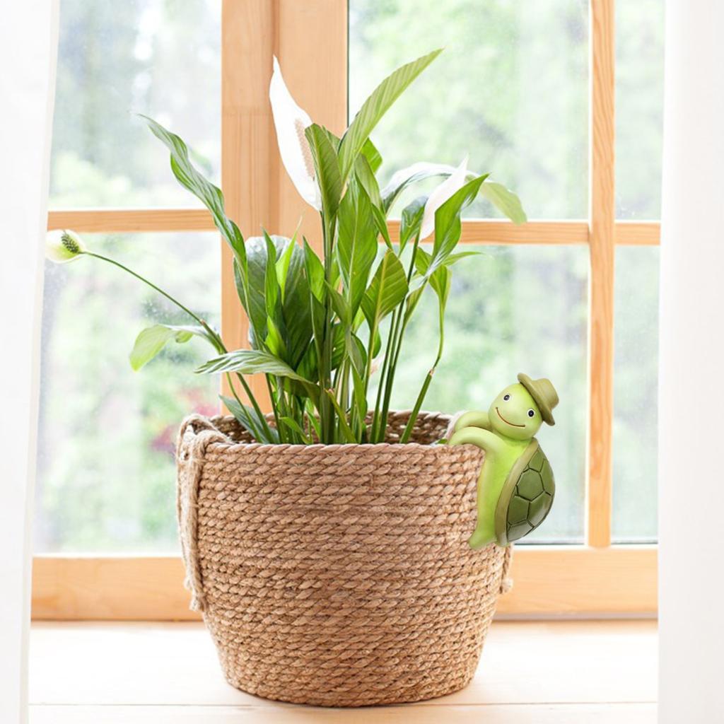 Миниатюрная статуэтка, украшение для цветочного горшка, симпатичные аксессуары для цветочного горшка, статуэтка из смолы, подходит для террасы, двора, украшения