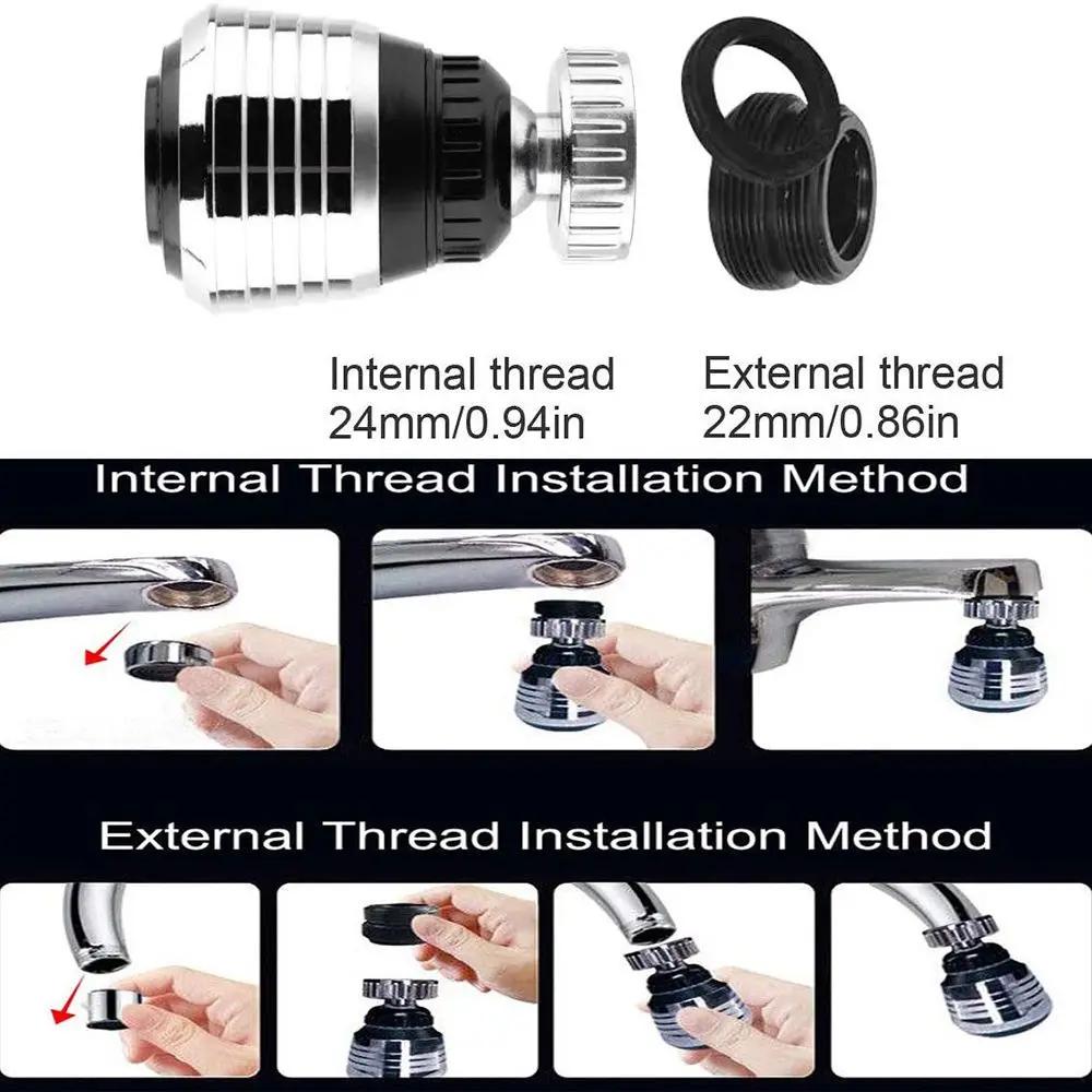 Splash-Proof ABS Plastic Sink Filter Water Saving Kitchen Faucet Extender 360 Degree Aerator Faucet Nozzle Swivel Tap