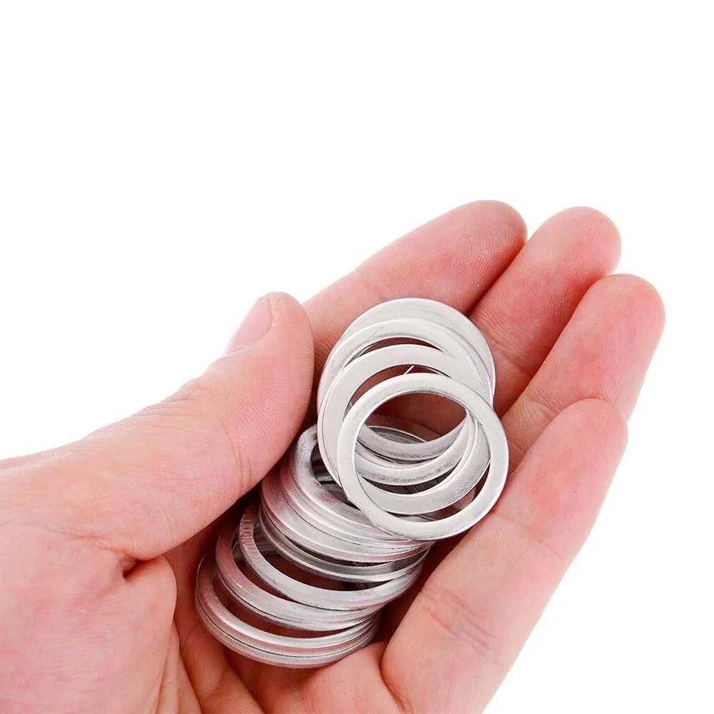 450pcs Copper Washer Gasket Set Sealing Plain Washer Kit Oil Seal Kit M5/M6/M8/M10/M20 for Sump Plugs Hardware Accessories