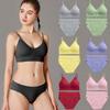 Fashion Seamless Bra Set Women Panties + Wireless Bras Underwear Set Basic Crop Tops Camisole Tank Briefs Intimate Lingerie Suit
