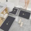 Clover Diatomaceous Earth Bathroom Mat Set: Absorbent, Dirt-Resistant, Quick-Drying, Non-Slip Three-Piece Foot Pads