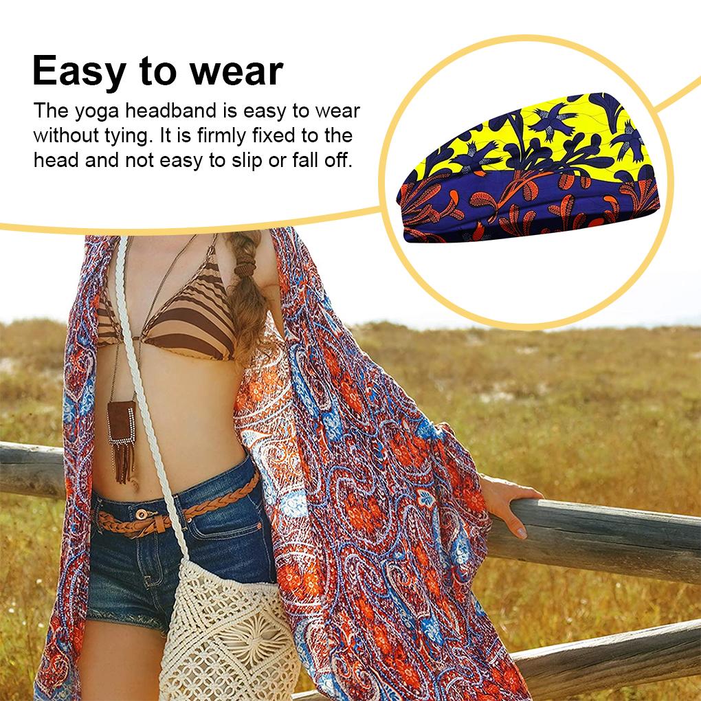 Повязки на голову Спортивные Геометрический Цветочный принт Винтажный стиль Повязка на голову Потовпитывающая повязка Головной убор Мягкость Обертывание Йога Спортзал Бег Женщины