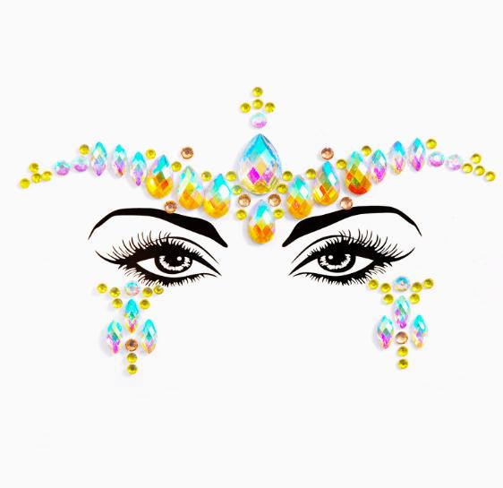 3D New Rhinestone Festival Makeup Bright Face Stickers Glitter Stones Jewelry Stickers On Crystals Face Gems Decoration Diamonds
