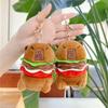 Capybara Hamburger Plush Stuffed Animal Cute Anime Fluffy Doll Soft Simulation Christmas Gift for Kids Girls