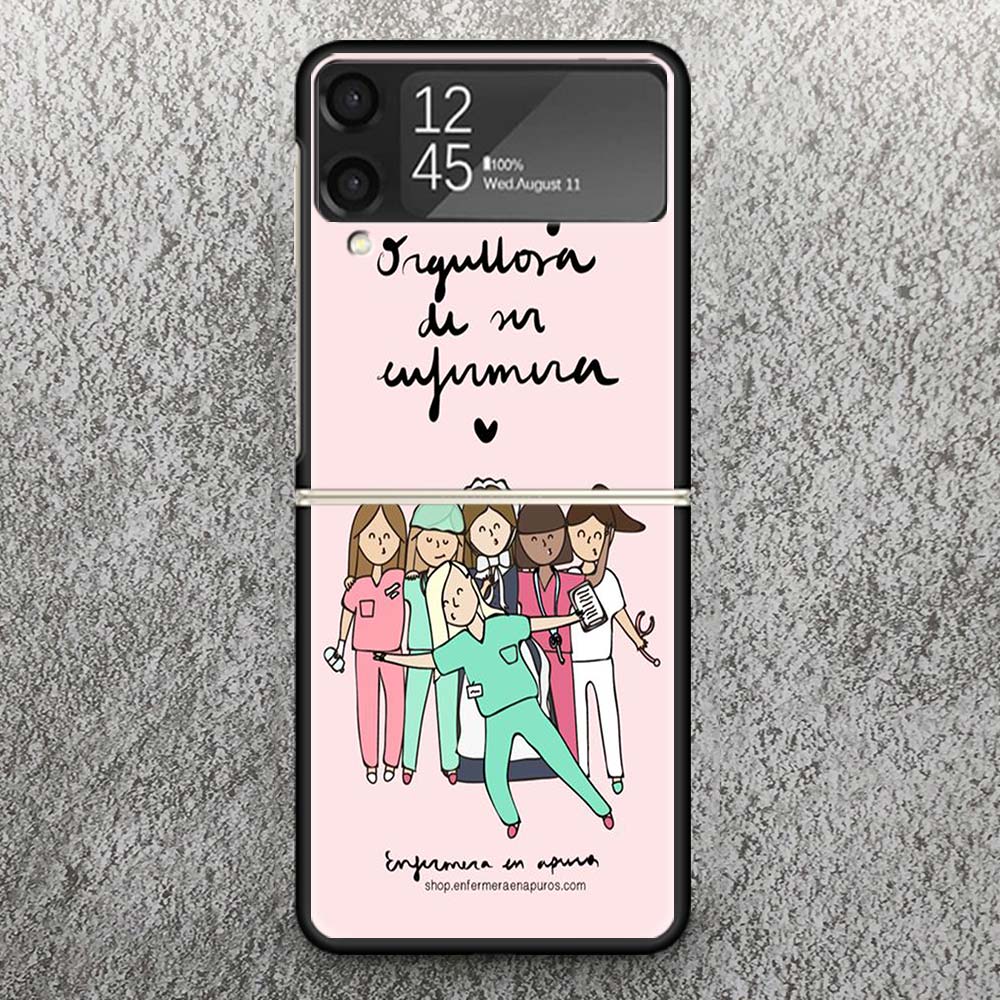 Забавный чехол с принтом 'Медицина Медсестра Доктор' для телефона Samsung Galaxy Z Flip 3 4 5 6 7 5G, чехол-раскладушка Flip7 Flip6 Flip5 Flip4 Flip3