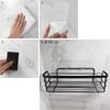 Bathroom Shelf, Glued To The Shower, Metal, Black, Set Of 3.