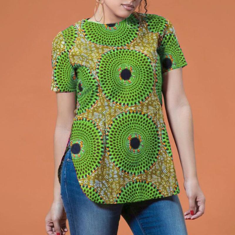 VONDA Summer Women Short Sleeve Print Casual Loose T-shirts Tops