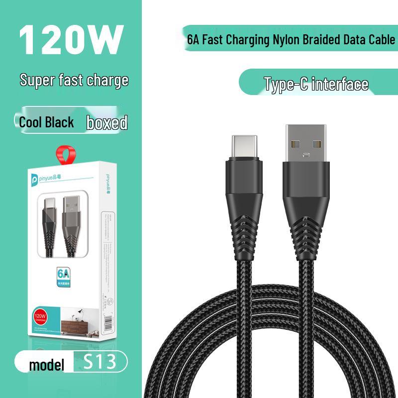 Кабель быстрой зарядки Pin Yue S13 6A для устройств Apple, Xiaomi, Honor, Huawei с USB-C