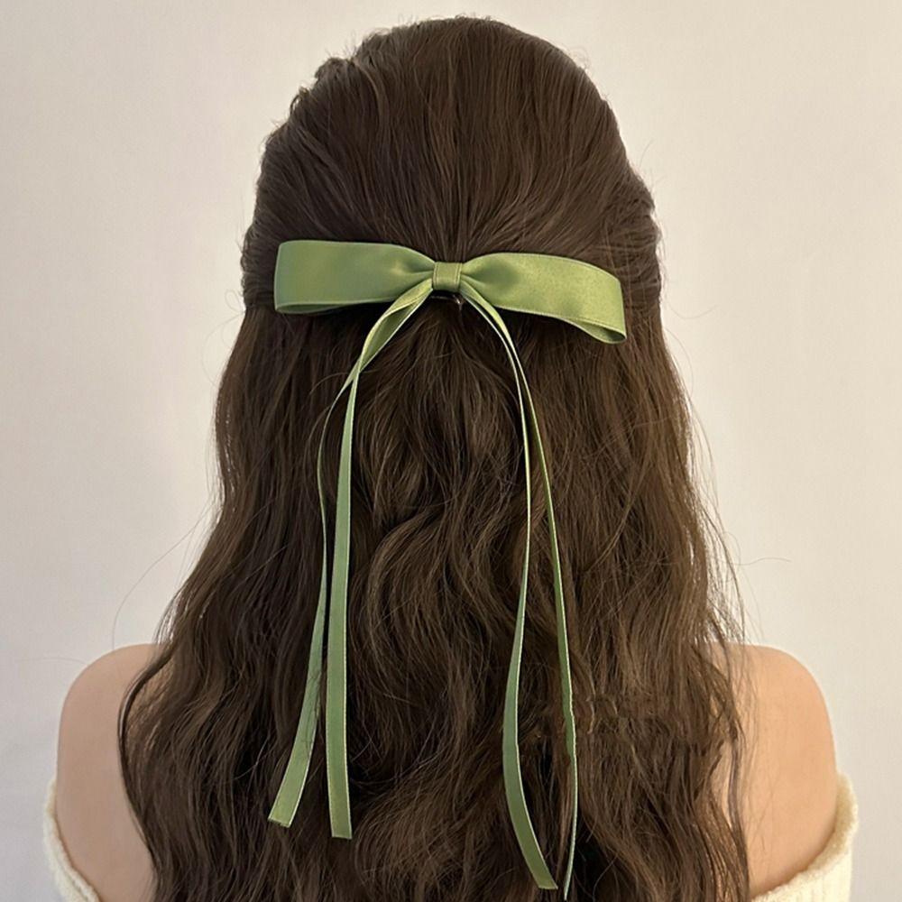 Long Tassel Balletcore Bow Hairpin Y2k Bowknot Ribbon Hair Clip Sweet Girl