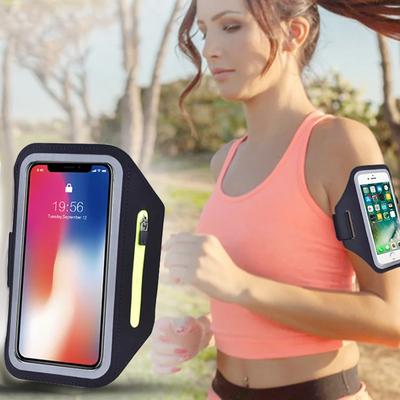 Нарукавник для бега с сумкой для наушников для iPhone 17 16 15 Max Pro Plus Samsung Держатель для телефона для бега со слотом для карт, карманами для ключей