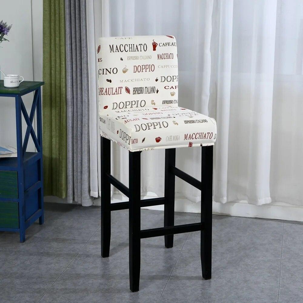 Эластичный чехол на стул для барного стула, чехол на сиденье для дома, столовой, бара, геометрический стиль, декор для ресторана, отеля, легко моющийся чехол