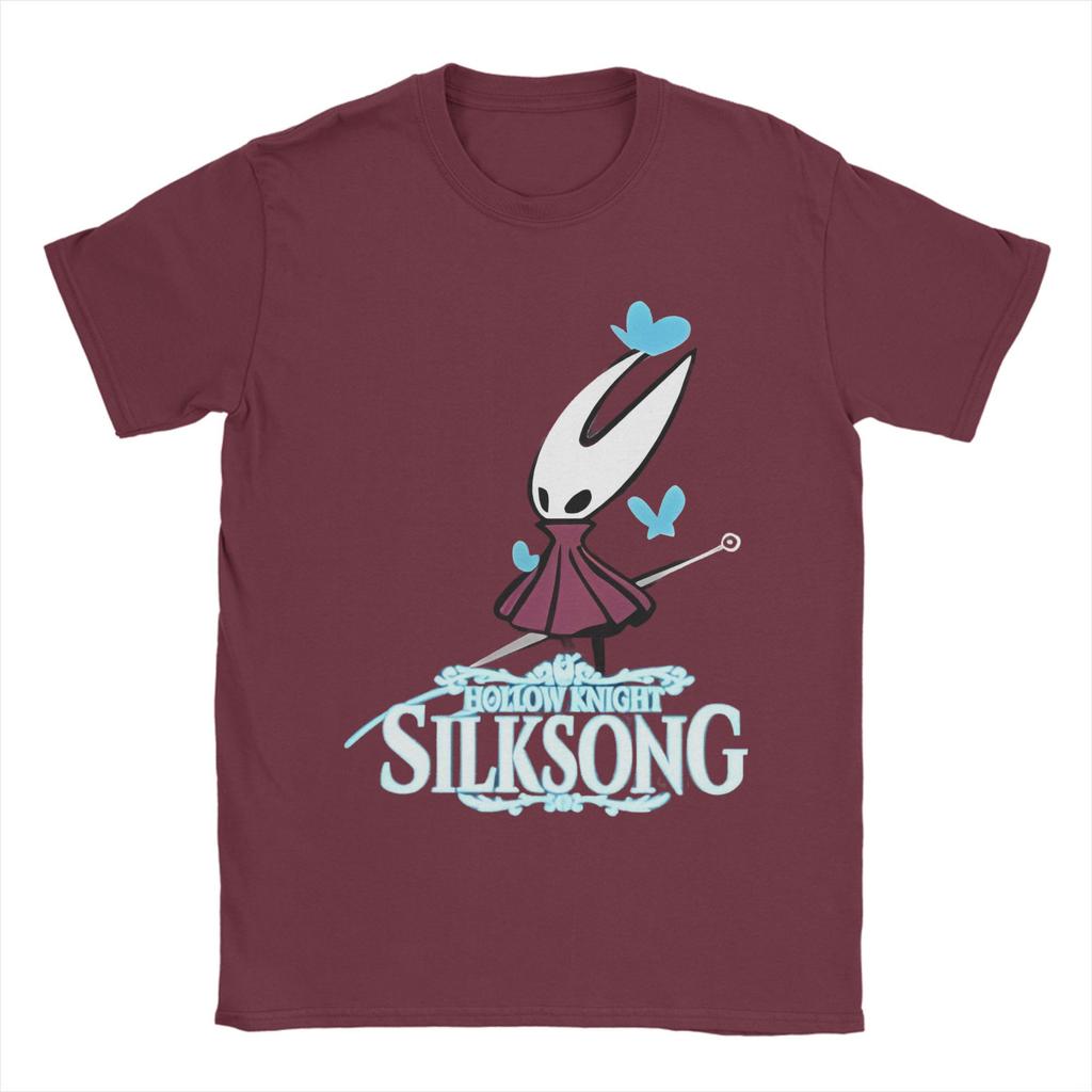 Футболки Hollow Knight Silksong Мужские 100% Хлопок Модная Одежда Хорнет Игровая С Круглым Вырезом С Коротким Рукавом