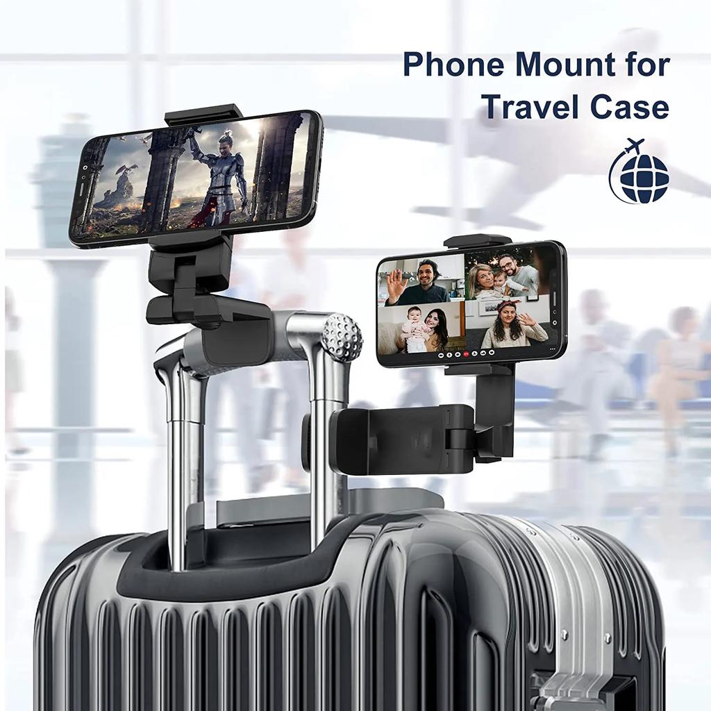 2Pcs Airplane Mobile Phone Holder Travel Portable Phone Mount Flight Seat Desk Selfie Holding 360° Rotating Collapsable Lazy Stands