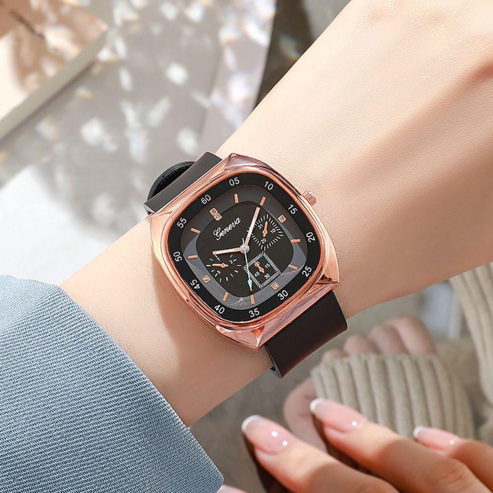 Silicone Strap Quartz Watch Casual Electric Watch Creative Wristwatch  Female