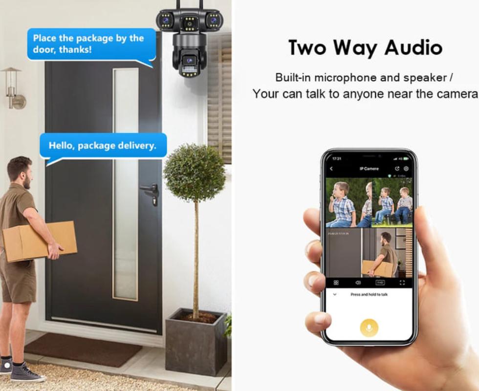 3-объективная камера видеонаблюдения Wi-Fi сетевая камера видеонаблюдения 4G SIM-карта беспроводной 360-градусный монитор наружные водонепроницаемые камеры безопасности