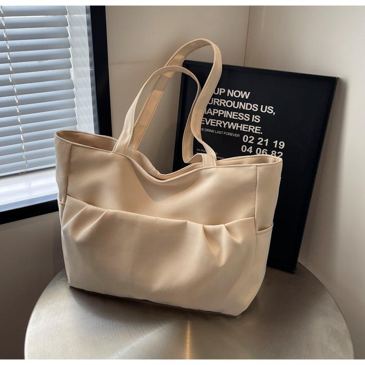 Новая сумка-тоут, большая вместимость, однотонная сумка-тоут, простая, студенческая, универсальная, сумка-мессенджер для поездок на работу через плечо