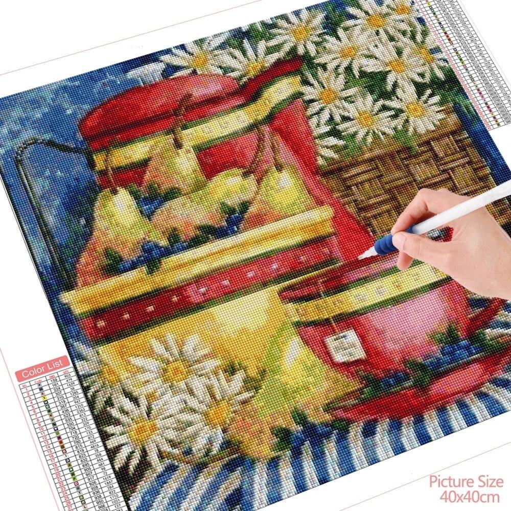 5D Diy алмазная живопись чашка еда полная круглая Алмазная вышивка горный хрусталь мозаика настенные художественные картины для украшения кухни