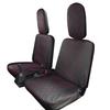 Soft Leather Seat Covers with Diamond Quilting Black Leather and Red for Daihatsu Hijet Truck 2014 and Set for Light Design, Stitching,