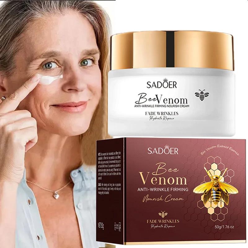 New Bee Venom Anti-aging Face Cream Fade Wrinkle Firming Lifting Facial Cream Forehead Wrinkle Removal Moisturizing Skincare 50g