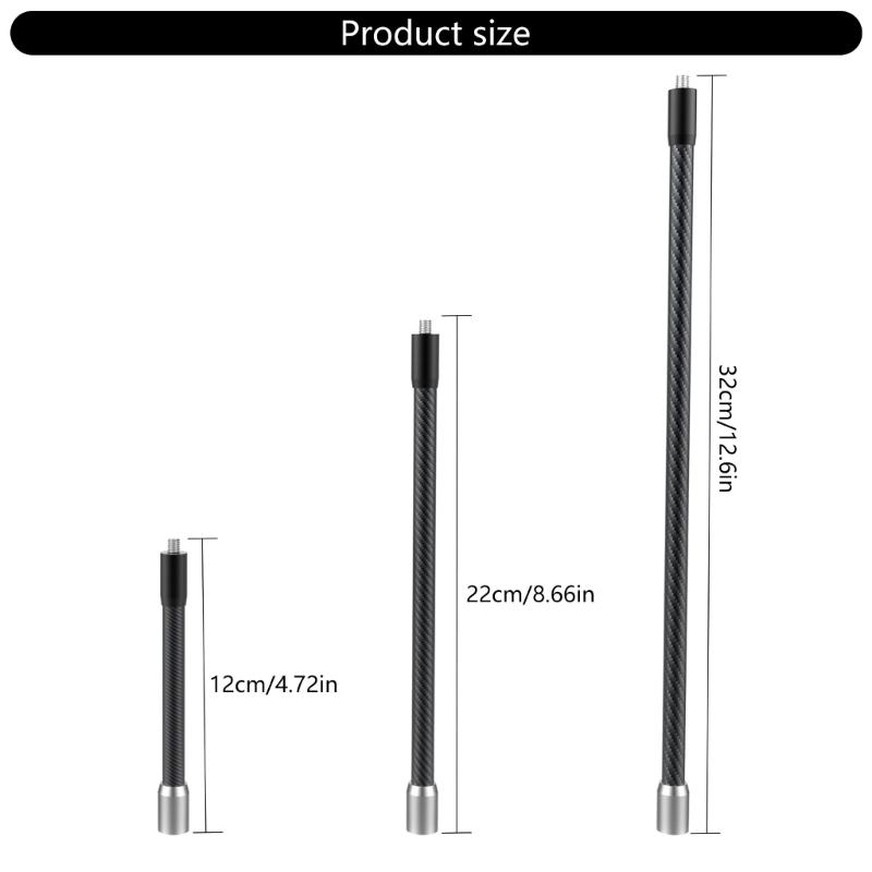 Lightweight Carbon Fiber Selfie Stick Extension Rod With 1/4 Screw Interfaces For Action Camera Sticks for Photography