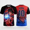 Dragon Ball Son Goku #10  Stripe Soccer Jersey, Anime Football Graphic Sport Tee for  Kids, Quick Dry Breathable Top