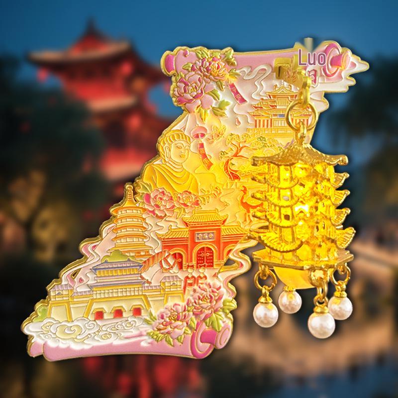 Luoyang Cultural Souvenir Magnet: Palace Lantern, Baima Temple, Yingtian, Longmen Grottoes