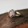 Handmade Silver Ring, 925 Sterling Silver Ring, Oval Rose Quartz Ring,  Gift for Her, Birthstone Promise Ring, Christmas Gift, Valentine's Day Gift,